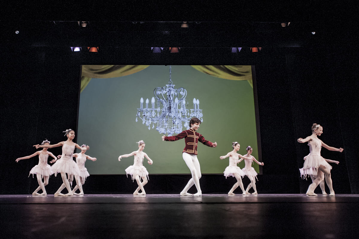 Muestra de danza clásica en el teatro