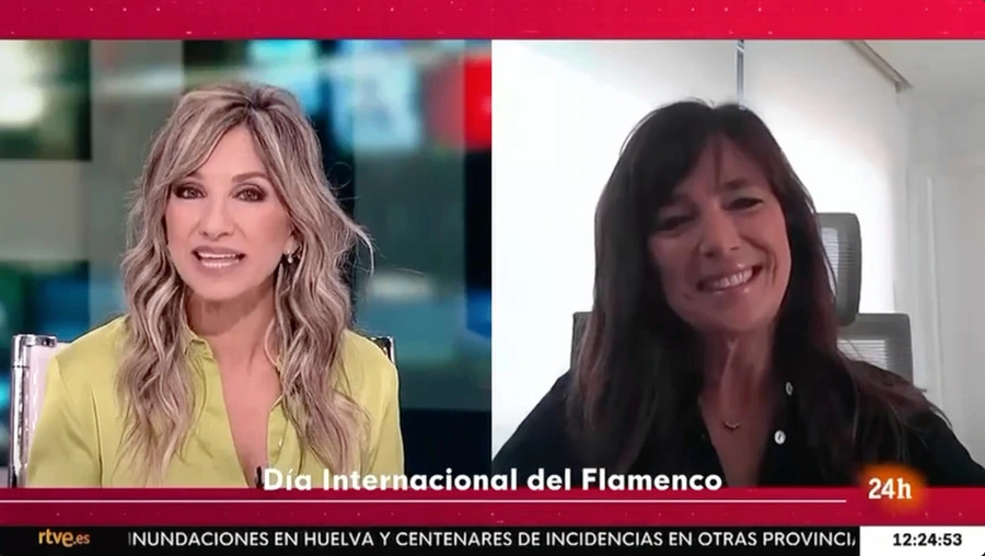 Virginia Domínguez participa en Canal 24h con motivo del Día Internacional del Baile Flamenco
